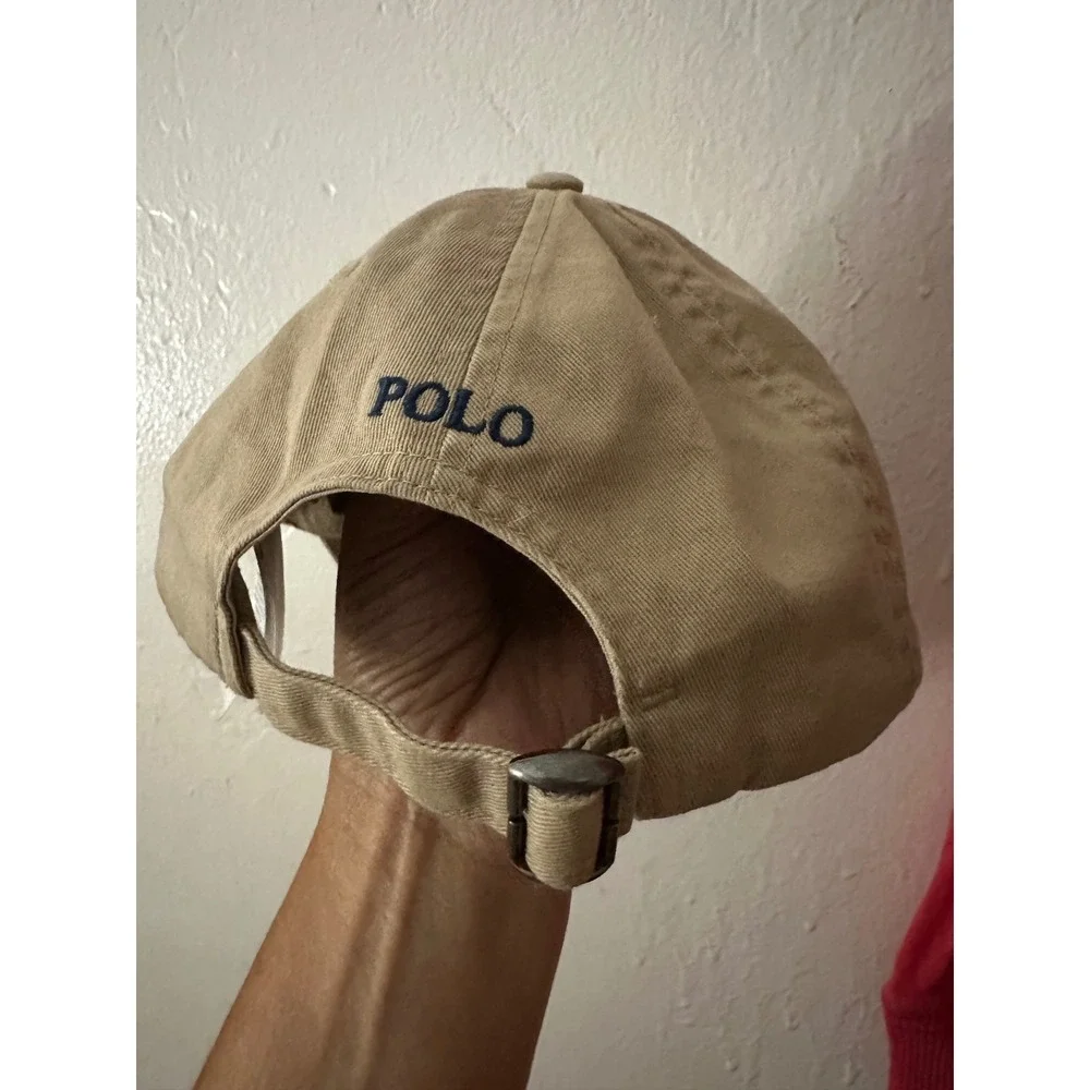 Polo Ralph Lauren Kids Chino Baseball Cap Hat Beige Khaki Navy Pony Size 4-7